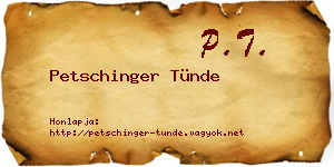 Petschinger Tünde névjegykártya